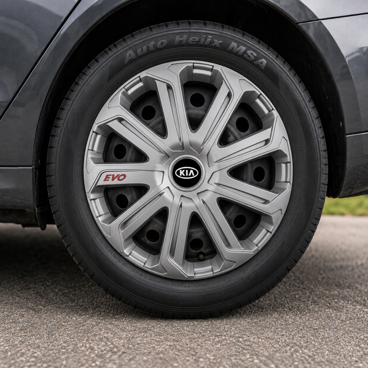 Set 4 Capace Roti Evo Gri R14, Pentru Kia