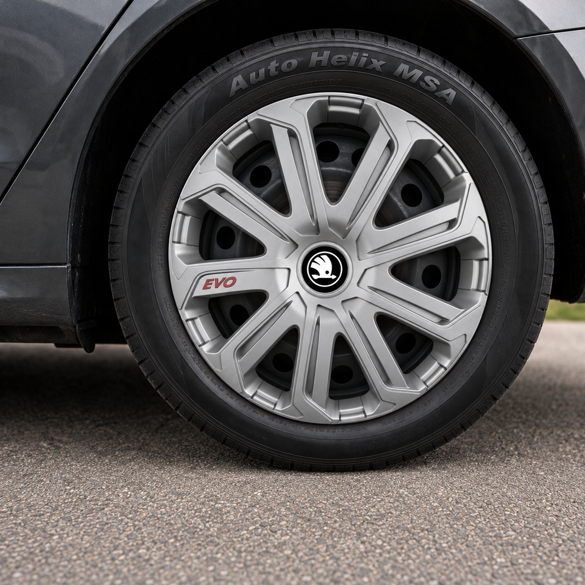 Set 4 Capace Roti Evo Gri R14, Pentru Skoda Nou