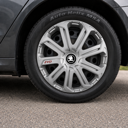 Set 4 Capace Roti Evo Gri R14, Pentru Skoda Nou