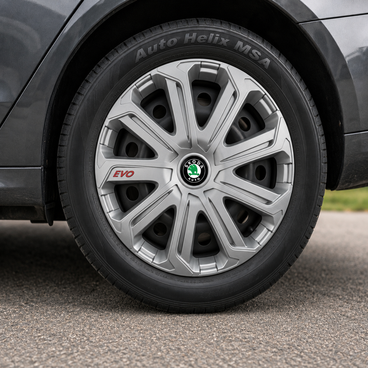 Set 4 Capace Roti Evo Gri R14, Pentru Skoda