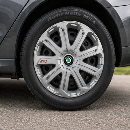 Set 4 Capace Roti Evo Gri R14, Pentru Skoda