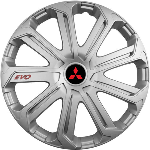 4 db-os Evo szürke kerékborítás készlet R15, Mitsubishhez