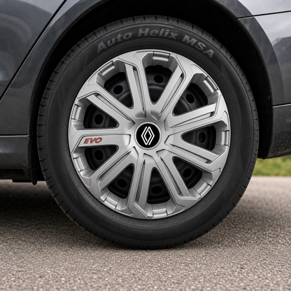 Set 4 Capace Roti Evo Gri R15, Pentru Renault Nou