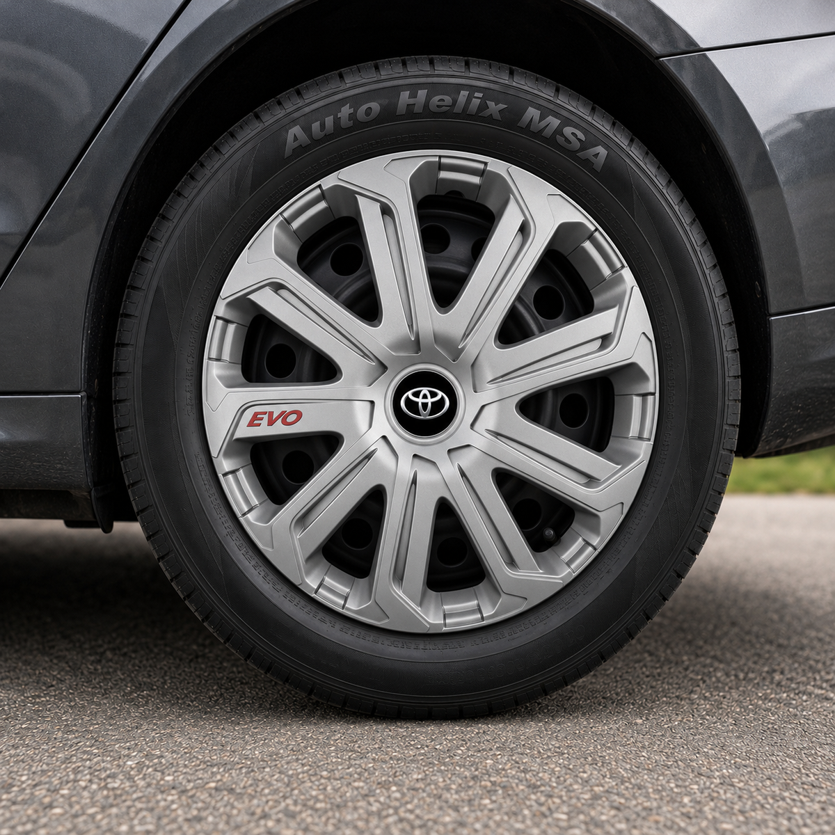 Set 4 Capace Roti Evo Gri R15, Pentru Toyota