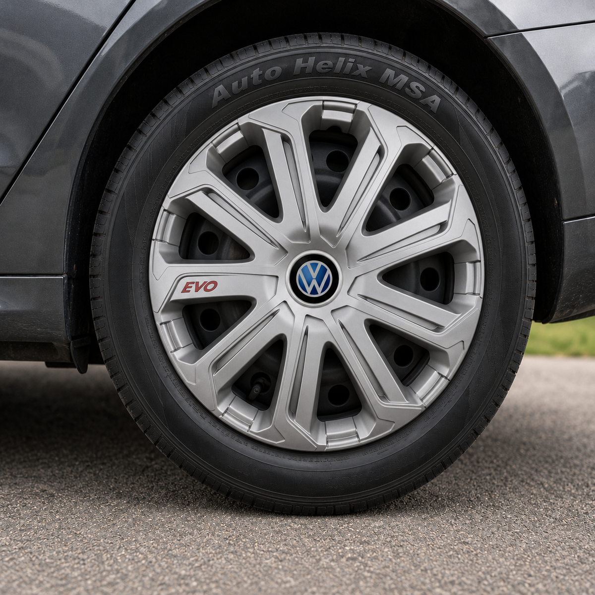 Set 4 Capace Roti Evo Gri R15, Pentru Volkswagen