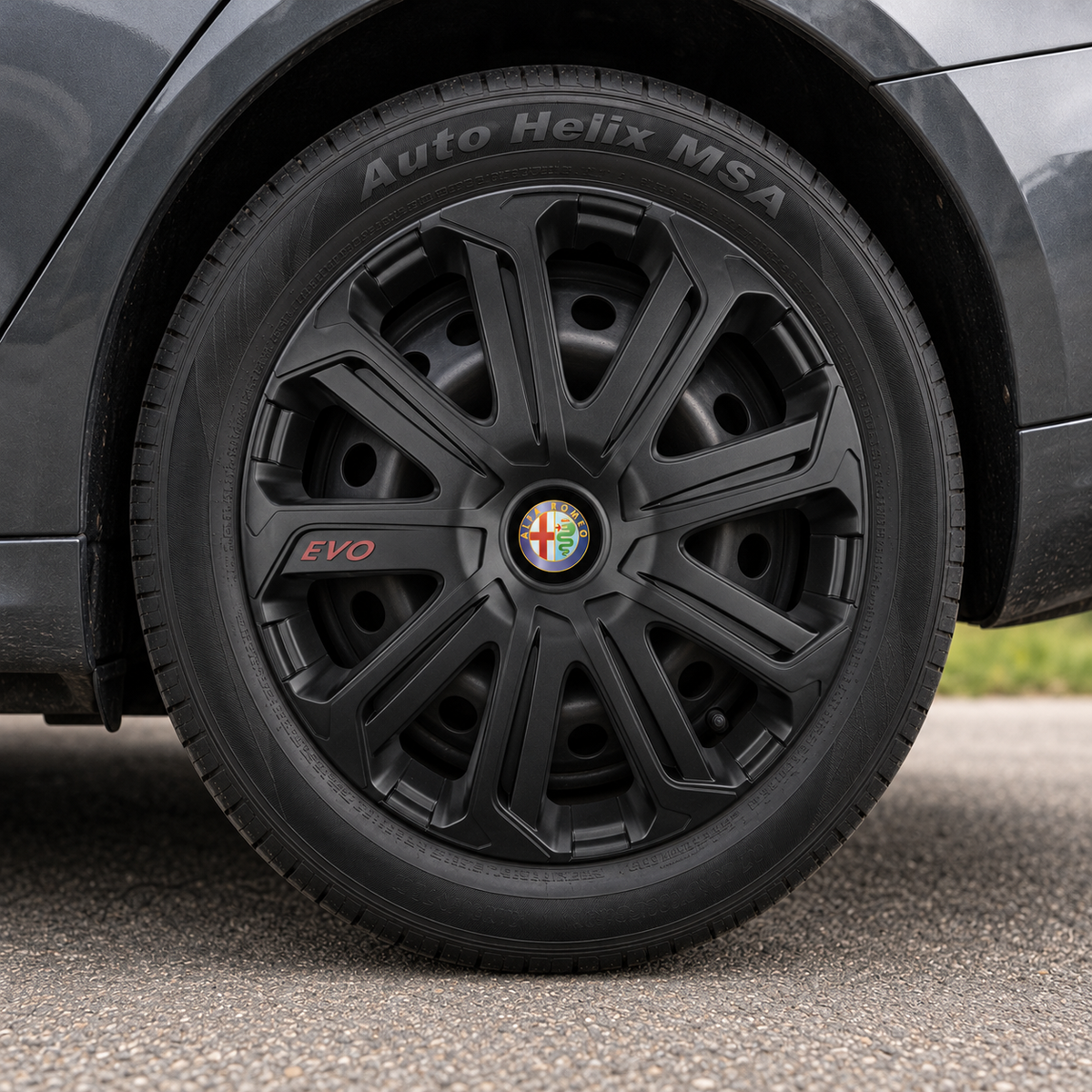 Set 4 Capace Roti Evo Negru R14, Pentru Alfa Romeo