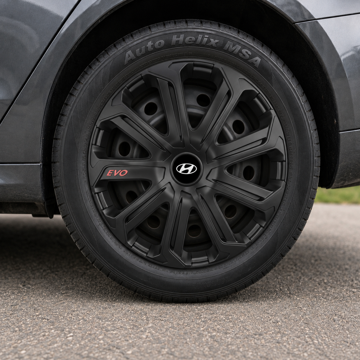 Set 4 Capace Roti Evo Negru R14, Pentru Hyundai