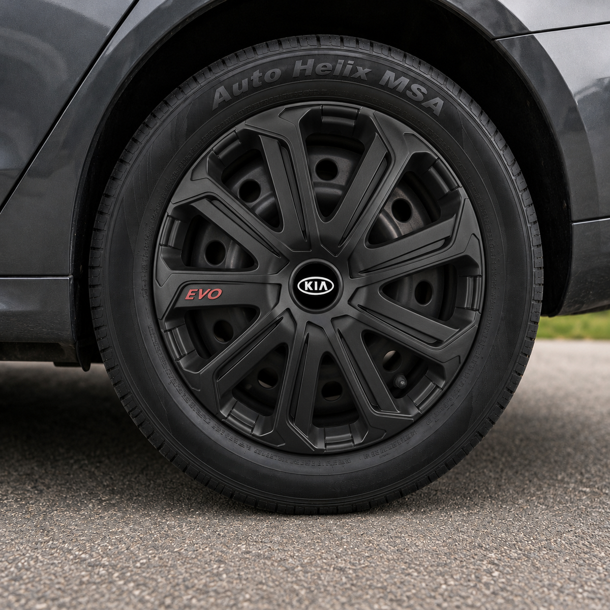 Set 4 Capace Roti Evo Negru R14, Pentru Kia
