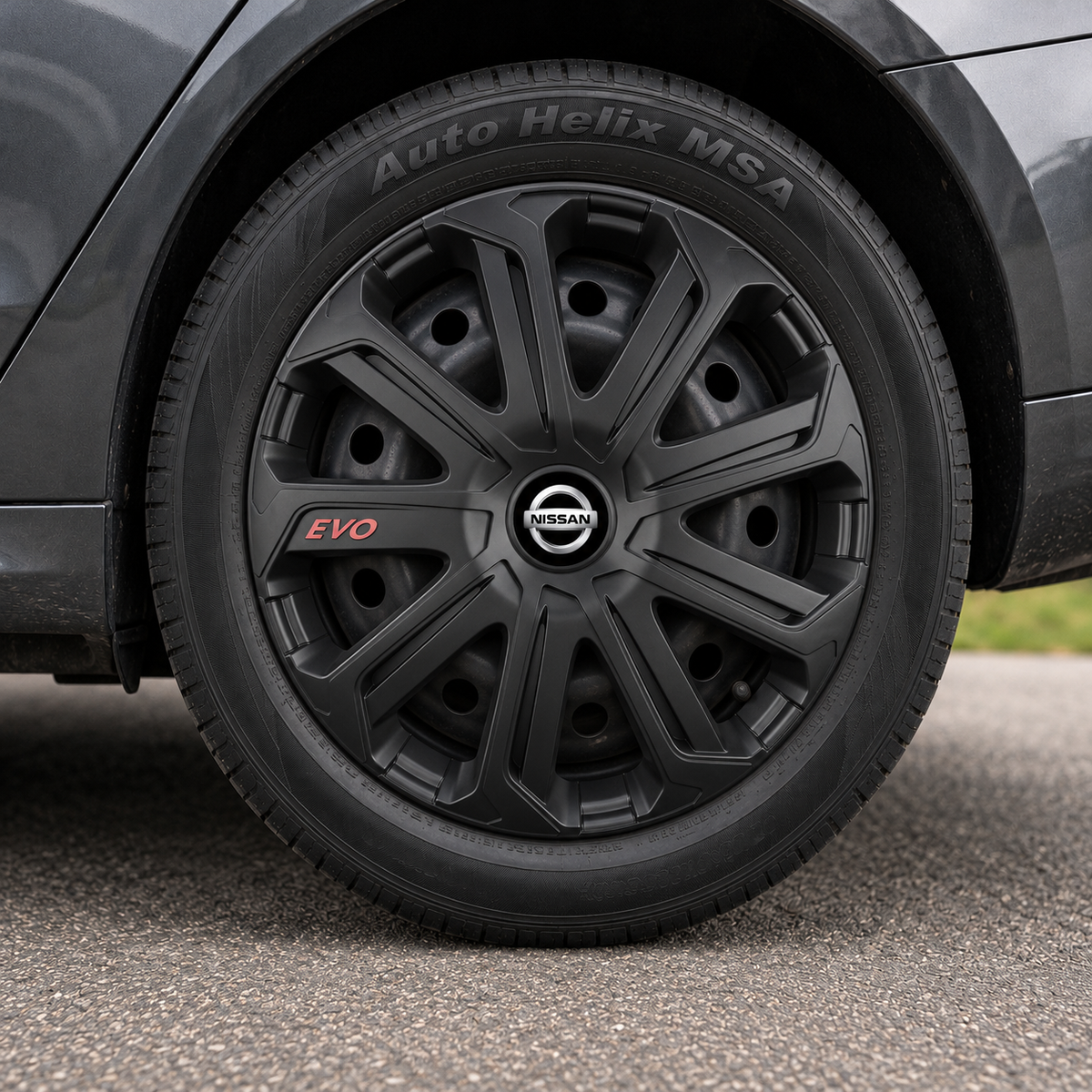 Set 4 Capace Roti Evo Negru R14, Pentru Nissan
