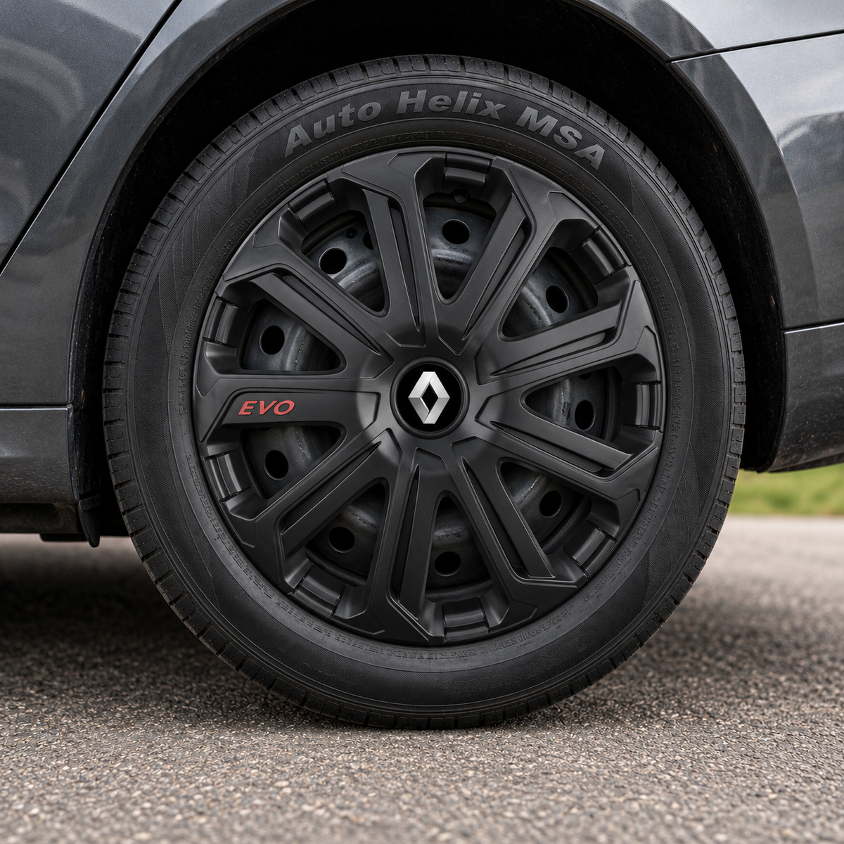 Set 4 Capace Roti Evo Negru R14, Pentru Renault