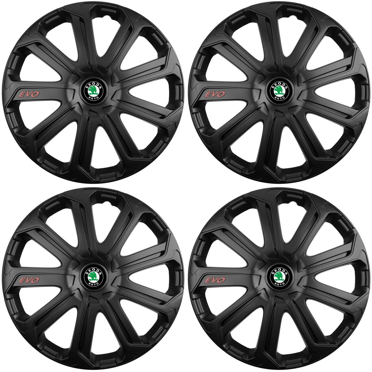 Set 4 Capace Roti Evo Negru R14, Pentru Skoda