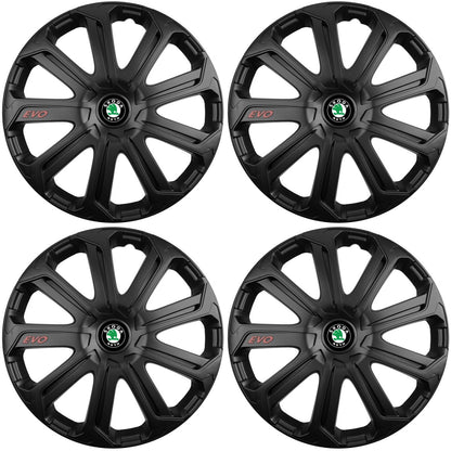 Set 4 Capace Roti Evo Negru R14, Pentru Skoda