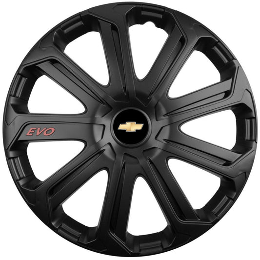 4 db-os Evo fekete kerékborítás készlet R15-höz, Chevrolet-hez