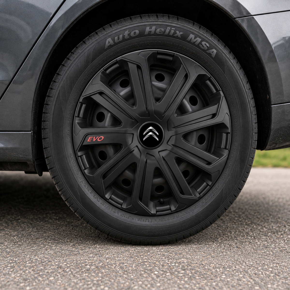 Set 4 Capace Roti Evo Negru R15, Pentru Citroen