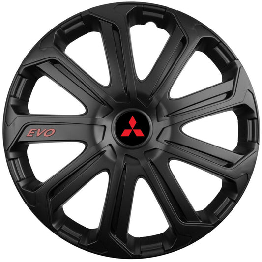 Комплект 4 таса Evo черни R15, за Mitsubishi