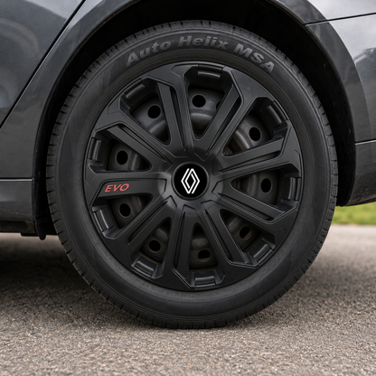 Set 4 Capace Roti Evo Negru R15, Pentru Renault Nou