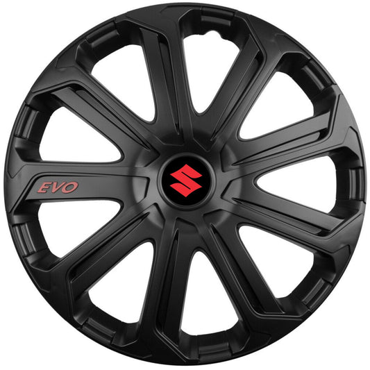 Set 4 Capace Roti Evo Negru R15, Pentru Suzuki