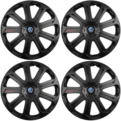 Set 4 Capace Roti Evo Negru R15, Pentru Volkswagen