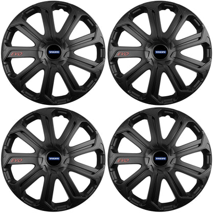 Set 4 Capace Roti Evo Negru R15, Pentru Volvo