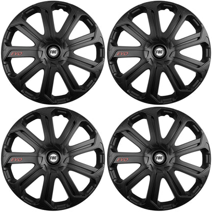 Set 4 Capace Roti Evo Negru R16, Pentru Fiat