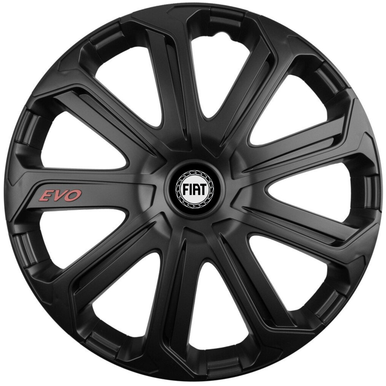 Set 4 Capace Roti Evo Negru R16, Pentru Fiat