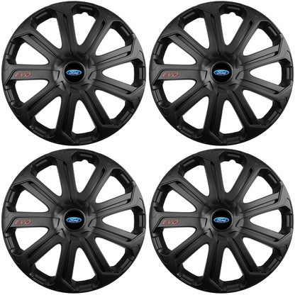 Set 4 Capace Roti Evo Negru R16, Pentru Ford