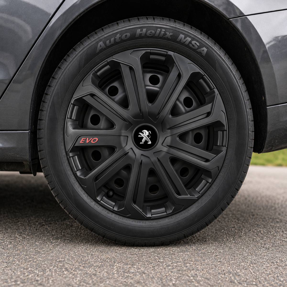 Set 4 Capace Roti Evo Negru R16, Pentru Peugeot