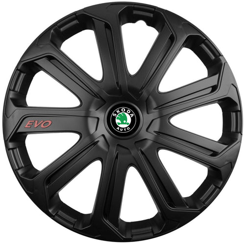 Set 4 Capace Roti Evo Negru R16, Pentru Skoda