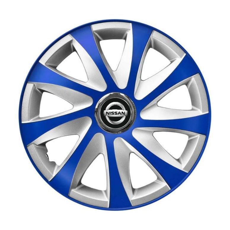 4 db-os Extra drift kék R15 dísztárcsa szett, Nissan kompatibilis