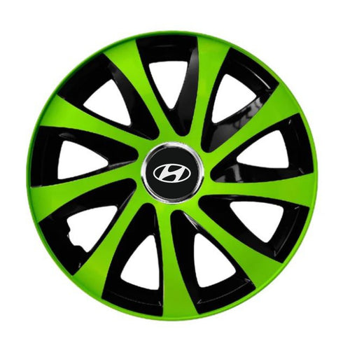 4 db extra drift zöld R13 dísztárcsa készlet, Hyundai-val kompatibilis