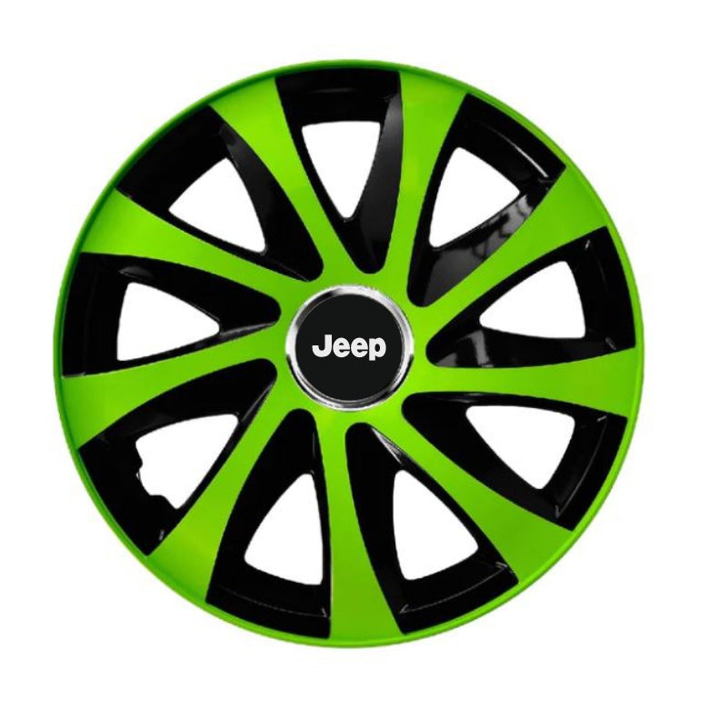 4 db extra drift zöld R13 dísztárcsa készlet, Jeep-pel kompatibilis