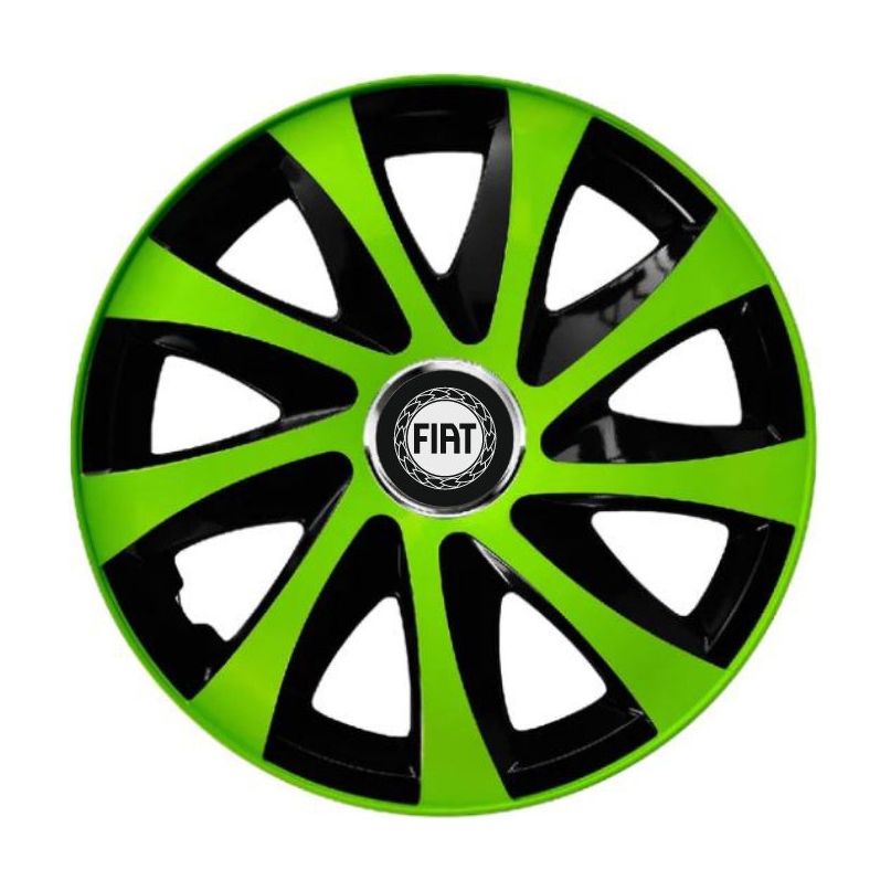 4 db-os dísztárcsa szett Extra drift zöld R14 Fiat kompatibilis