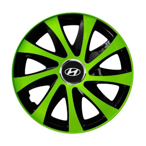 4 db extra drift zöld R14 dísztárcsa készlet, Hyundai-val kompatibilis