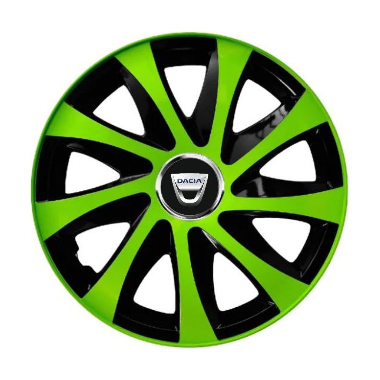 Set 4 capace roti Extra drift green R15 Compatibil Cu Dacia