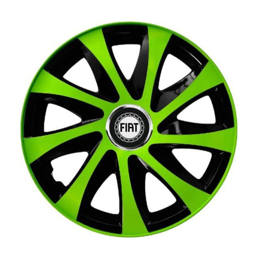 Set 4 capace roti Extra drift green R15 Compatibil Cu Fiat