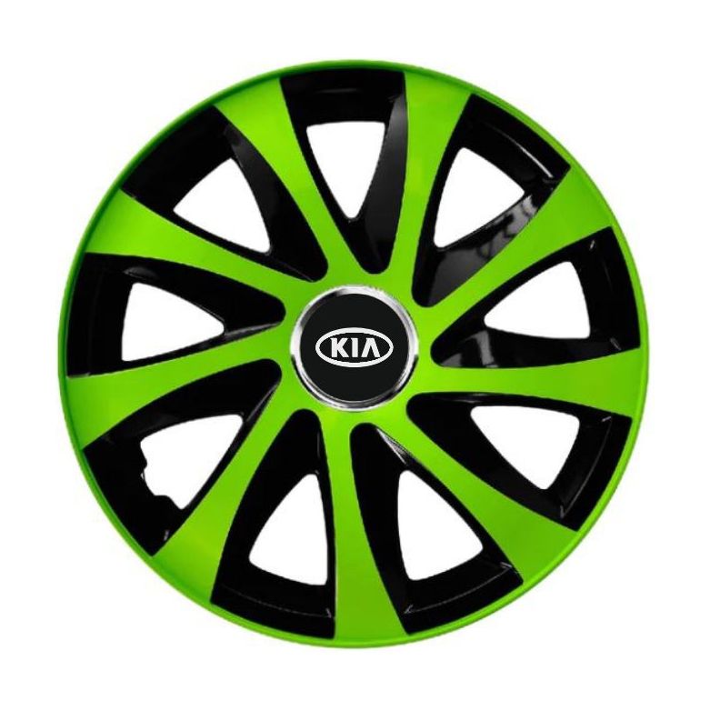 4 db extra drift zöld R15 dísztárcsa készlet, Kia-val kompatibilis