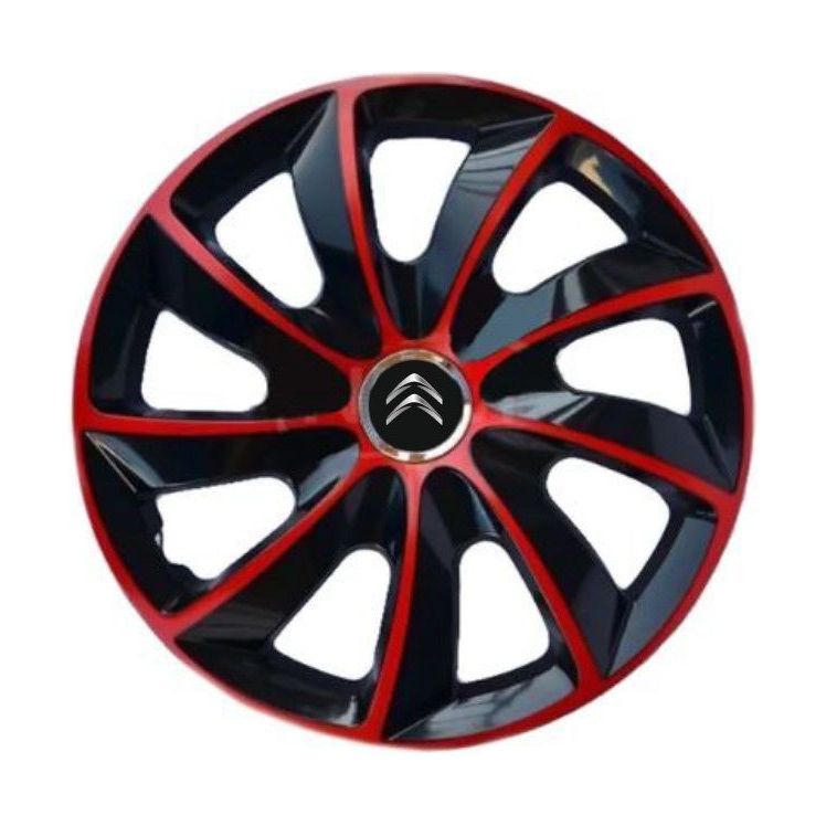 Set 4 Capace Roti 17 inchi (R17), Stig Rosu-Negru, Compatibil cu Citroen