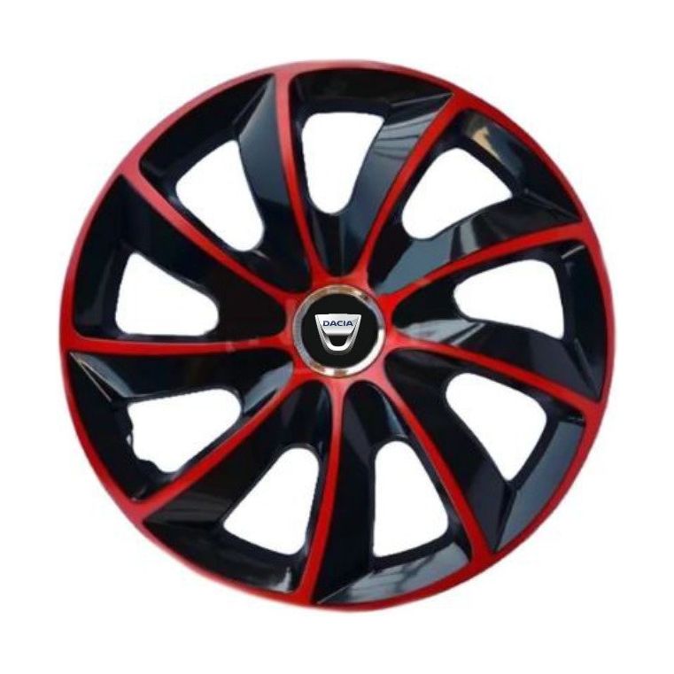 Set 4 Capace Roti 17 inchi (R17), Stig Rosu-Negru, Compatibil cu Dacia