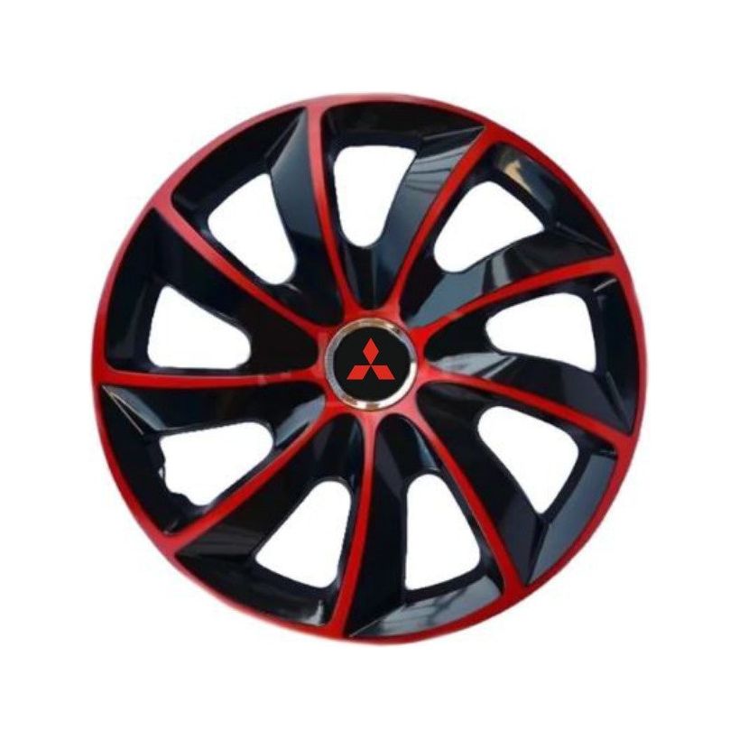 Set 4 Capace Roti 17 inchi (R17), Stig Rosu-Negru, Compatibil cu Mitsubishi