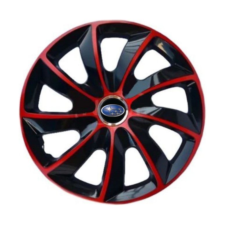 Set 4 Capace Roti 17 inchi (R17), Stig Rosu-Negru, Compatibil cu Subaru