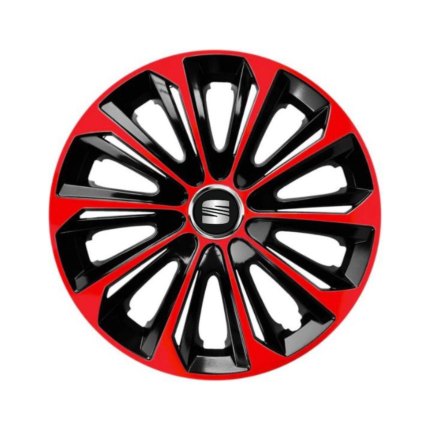 4 db-os extra erős piros R15 dísztárcsa készlet, Seat-hoz kompatibilis
