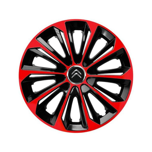 4 db extra erős piros R16 Citroën kompatibilis kerékborítás készlet