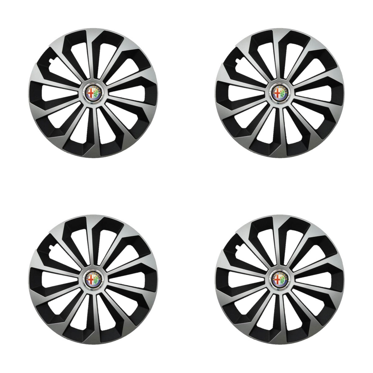 Set 4 Capace Roti 14 inchi (R14) Fame Gri-Negru, Compatibile Cu Alfa Romeo