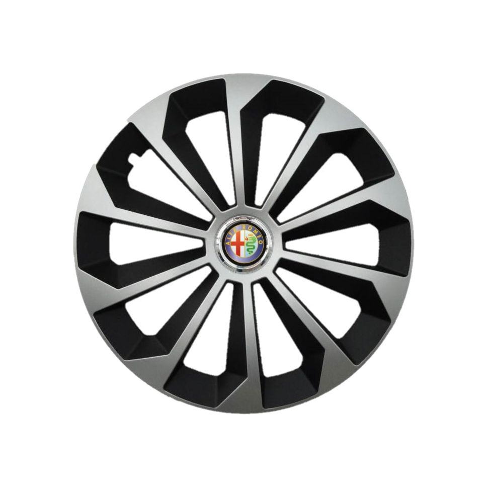 Set 4 capace roti Fame Gri-Negru cu inel R14, pentru gama auto Alfa Romeo