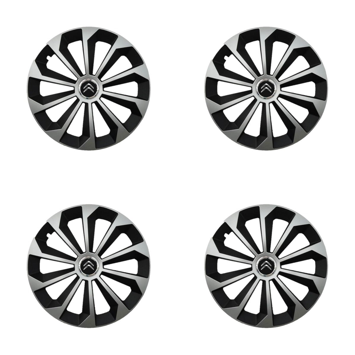 Set 4 Capace Roti 14 inchi (R14) Fame Gri-Negru, Compatibile Cu Citroen