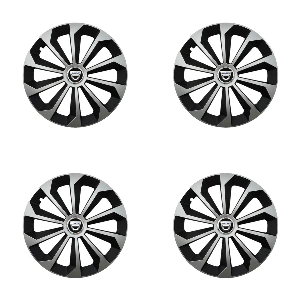 Set 4 Capace Roti 14 inchi (R14) Fame Gri-Negru, Compatibile Cu Dacia