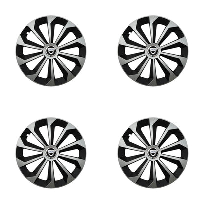 Set 4 Capace Roti 14 inchi (R14) Fame Gri-Negru, Compatibile Cu Dacia