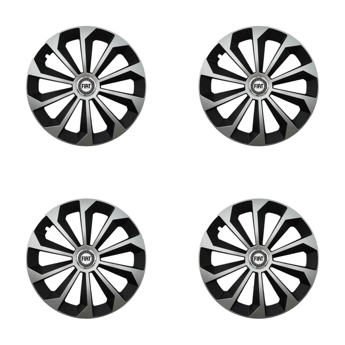 Set 4 Capace Roti 14 inchi (R14) Fame Gri-Negru, Compatibile Cu Fiat
