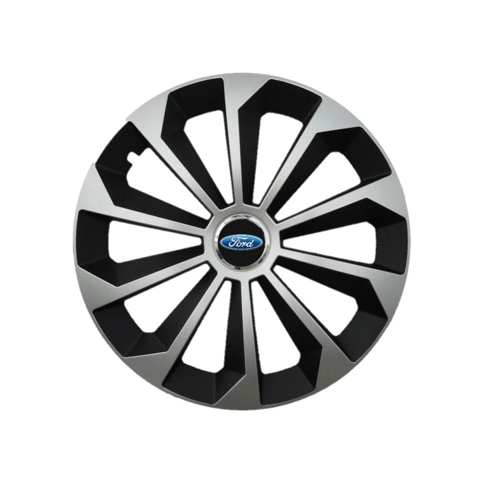 Set 4 Capace Roti 14 inchi (R14) Fame Gri-Negru, Compatibile Cu Ford