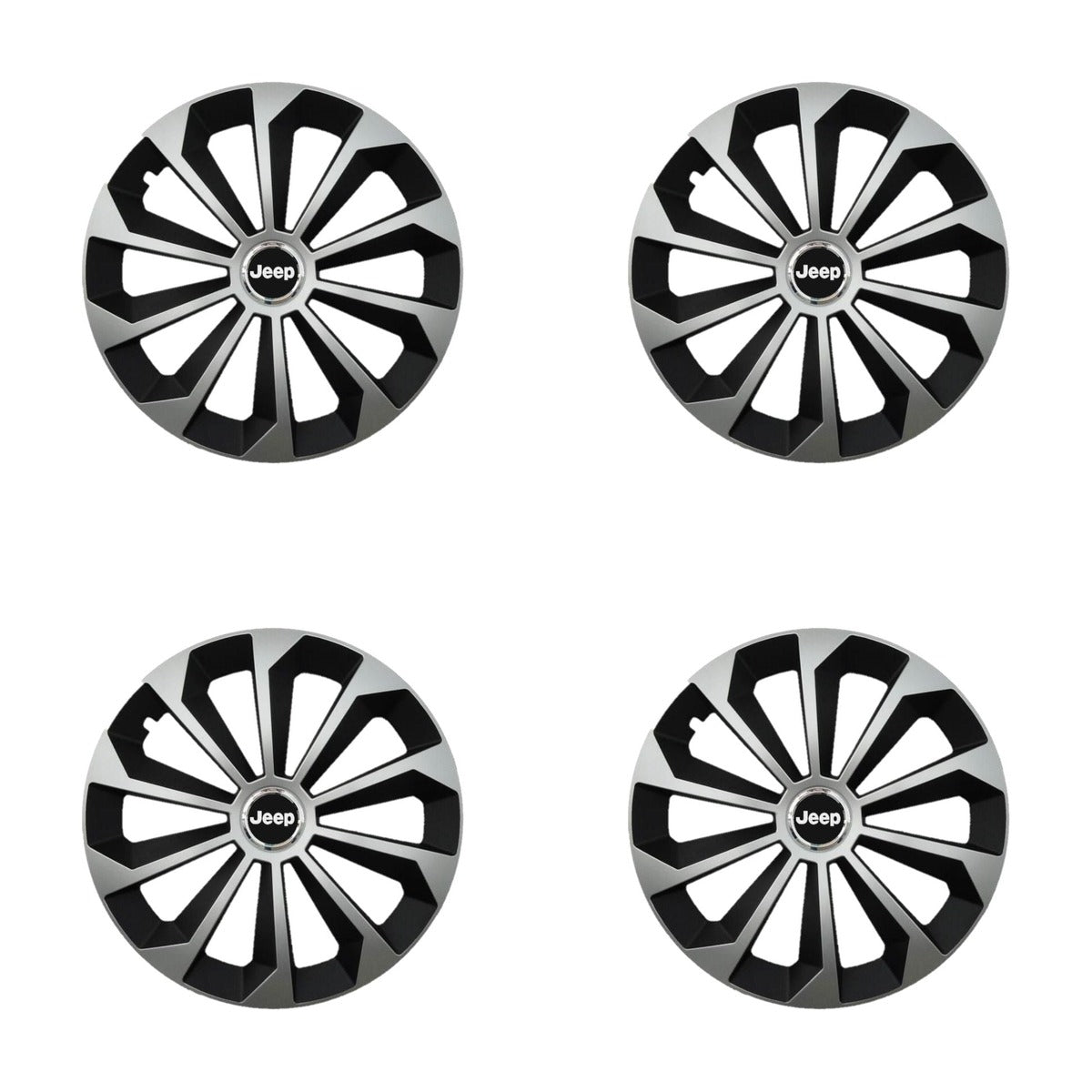 Set 4 Capace Roti 14 inchi (R14) Fame Gri-Negru, Compatibile Cu Jeep